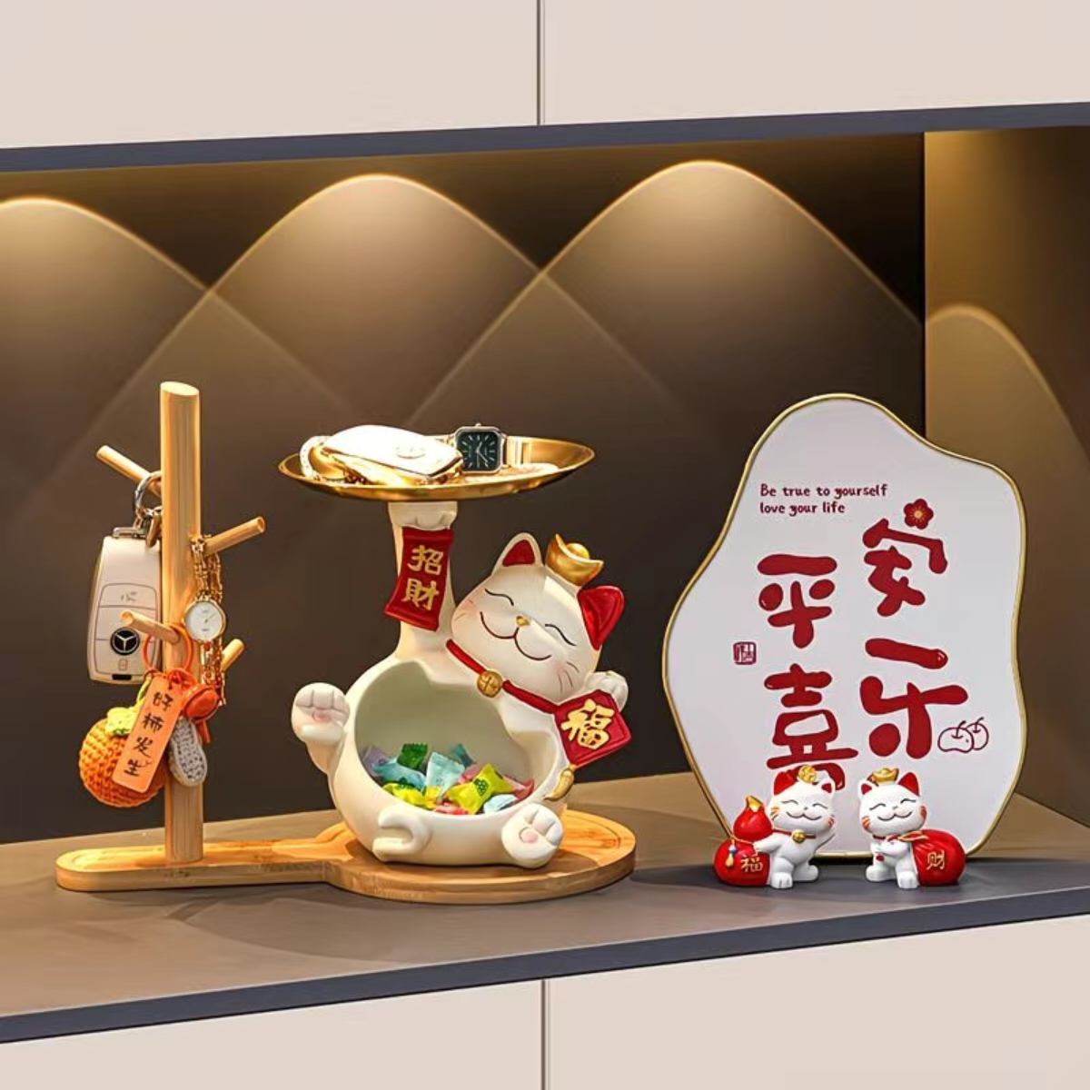 招财猫钥匙收纳